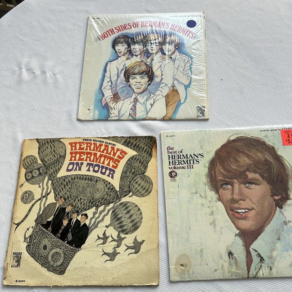 Herman’s Hermits MGM Vinyl Record Lot 3 LPs British Pop Rock Albums